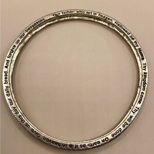 Lord’s Prayer filigree bangle bracelet. Inspiration. Hope. Religious. Vintage.